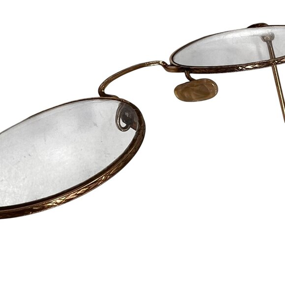 Artcraft Hibo Eyeglass Gold Metal Frame 1/10 12k GF 1957 Etched Filagree Case - Picture 5 of 16